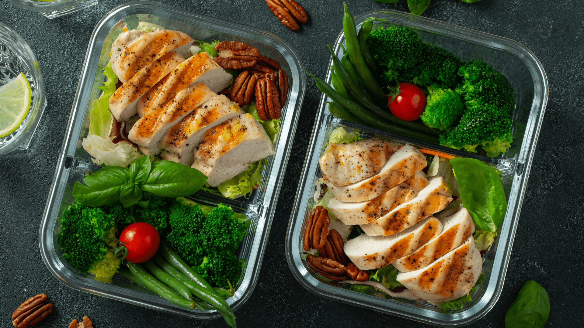 A delicious meal that has been prepped and packed for easy grab and go eating.